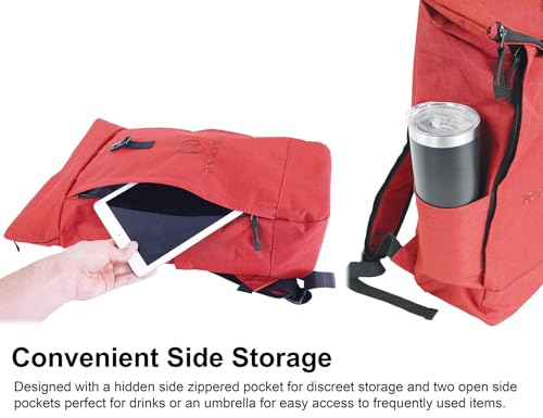 Rockville RPAK Burned Red Durable Backpack Bag with Padded Laptop Pocket - color: Red