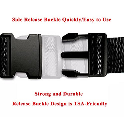 2 Pack Suitcase Belts, Adjustable Luggage Straps, Bright Colors Travel Packing Straps with Quick Release Buckle (Black) - color: Black