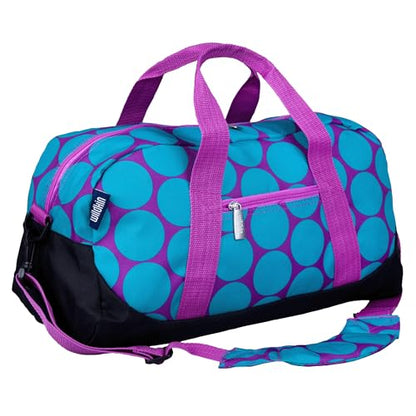 Wildkin Overnighter Duffel Bag for Kids, Big Dot Aqua - color: Big Dot Aqua