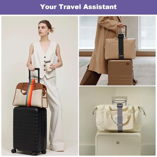 3pcs Luggage Straps Suitcase Adjustable Belt, Elastic Strap Belt Holding Bags Together, Add a Bag Easy to Travel Suitcase