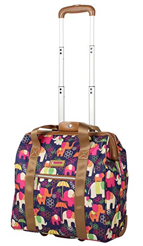 Lily Bloom Design Pattern Carry on Bag Wheeled Cabin Tote (Elephant Rain) - color: Elephant Rain