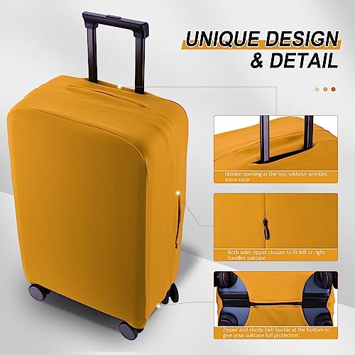 Travel Luggage Cover - Scratch-Resistant Fit 19-31 Inch Suitcase Protector (Yellow, L(26-27 inch)) - color: Yellow, size: 26-27 inch