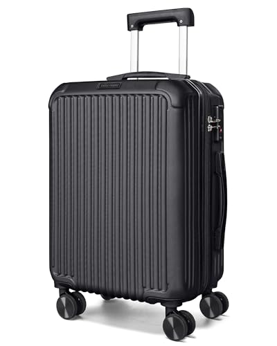 LIGHT FLIGHT 20 Inch Carry On Luggage 22x14x9 Airline Approved, Black - color: Black, size: Carry-On - 20"