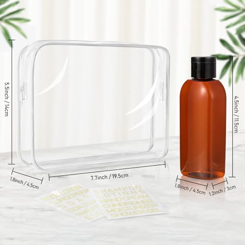 5 Pack Travel Bottles for Toiletries, 3.4oz TSA Approved Travel Containers - color: Amber