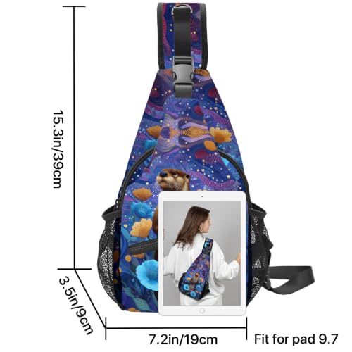 FyLybois Sling Bag Travel Crossbody Backpack for Women Chest Daypack - color: Dark Purple
