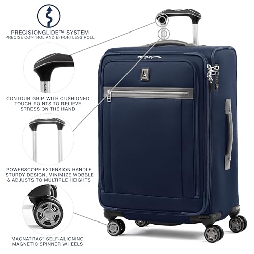 Travelpro Platinum Elite Softside Spinner Set, Dark Blue, 2-Piece (21/25) - color: Dark Blue, size: 2-Piece Set (21/25)