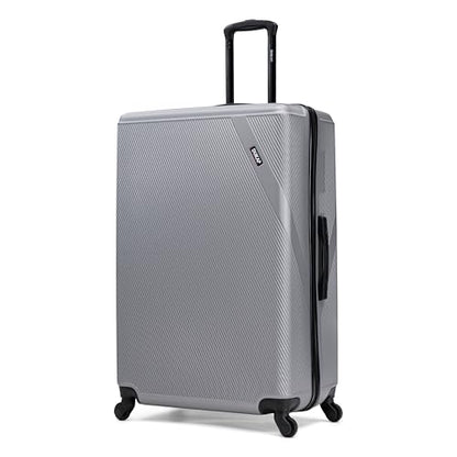 DUKAP DISCOVERY 32-Inch Extra-Large Hardside Spinner Luggage Lightweight - color: Silver, size: 32 Inch