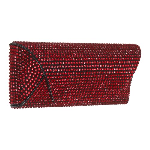 PATIKIL Bling Sunglass Case Eyeglasses Hard Shell w/Rhinestones - color: Red