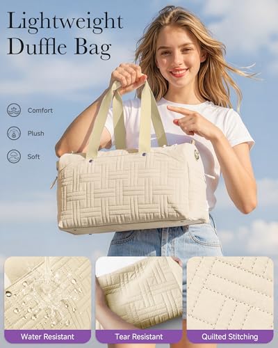 Carry On Travel Bag for Women, Personal Item Weekender, Beige - color: Beige