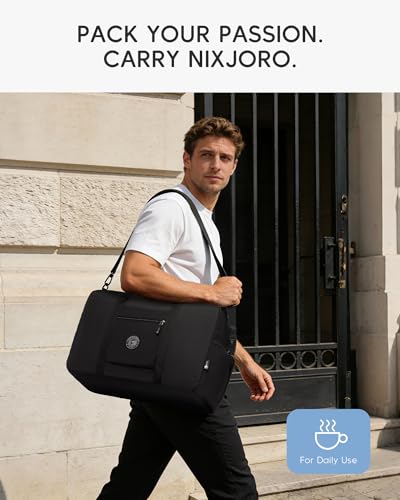 Carry on Bag 22x14x9 Airlines Approved, 48L Canvas Travel Duffel Bags for Men Women Duffle Bag for Airplane Weekender Overnight Gym (Grey) - color: Grey