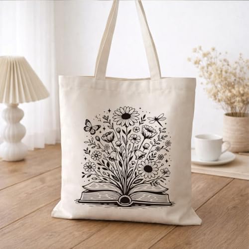 Book Lover Tote Bag with Funny Reading Quote Bag - color: Book 02