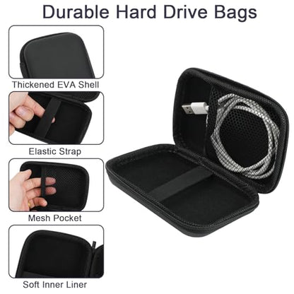 Zoyiancy 2Pcs Power Bank Case, Travel Storage Bag for Cables Earbuds - color: Black, Blue