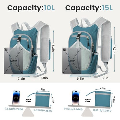 15L Small Hiking Backpack - Lightweight Foldable Backpack, Blue - color: Blue, size: 15L