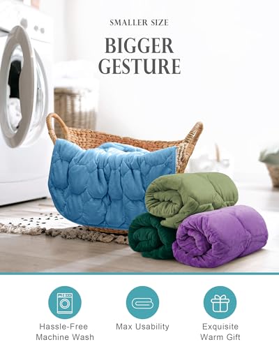 Cottonblue 소형 가중 랩 담요 3.2kg(7파운드) 성인 청소년용, 61cm x 73.7cm(24 x 29인치), 아늑한 - color: 아보카도 그린., size: 24"x29" 7lbs