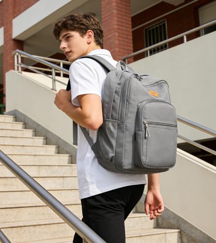 abshoo Classical Basic Womens Travel Backpack For College Men Water Resistant Bookbag (Grey) - color: Grey, size: Medium