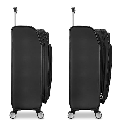 American Tourister 4 KIX 3.0 Checked-Large Softside Expandable Luggage with 4 Spinner Wheels, Black - color: Black, size: Large
