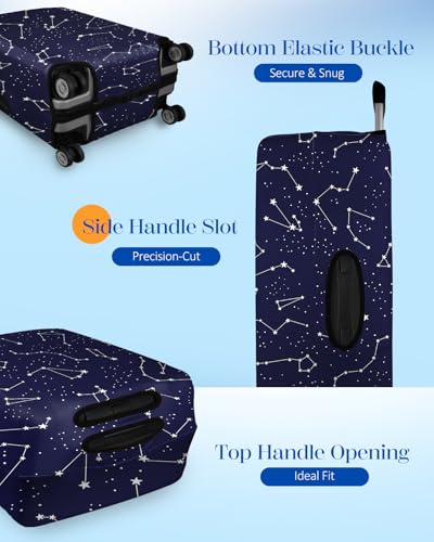 Slohif Luggage Cover for Suitcase Tsa Approved Protector - Constellation Luggage Sleeve Large Suit Case Cover Travel Stretch Baggage Case Protective Washable Fit 18-20 Inch - size: XS-(18-20) Inch, style: Constellation