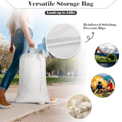 120L Extra Large Laundry Bag with Handles for Travel & Dorms - color: Grey