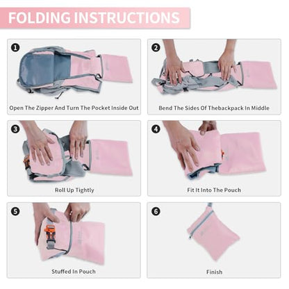 Small Hiking Backpack Packable Lightweight for Women Men - color: Pink, size: 10L