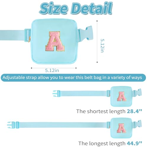 Uygafly 여아용 선물, 아동용 유아용 이니셜 패니 팩 지갑 블루, A - color: 블루.