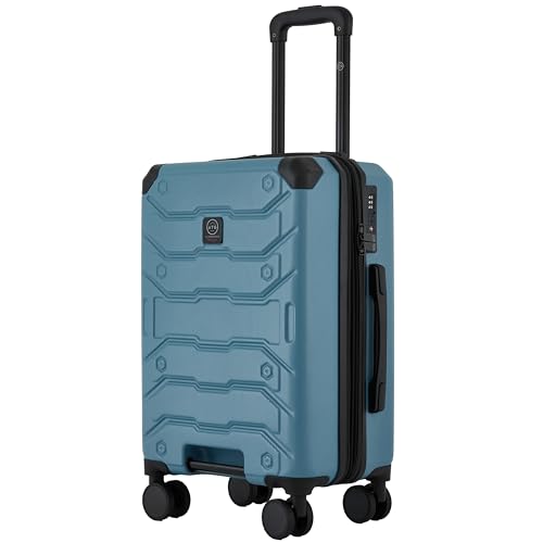 Wrangler ATG Trailway Expandable Hardside Luggage, Storm Blue, 22" Carry-On - color: Storm Blue