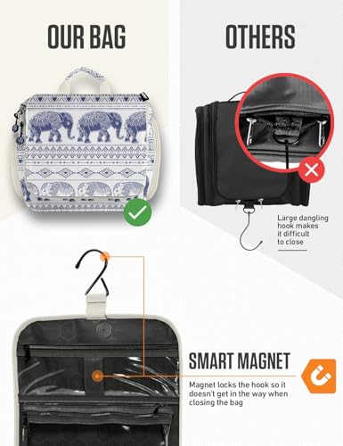 VENTURE 4TH Hanging Travel Toiletry Bag, 17 Compartments - Blue Elephant - color: Blue Elephant