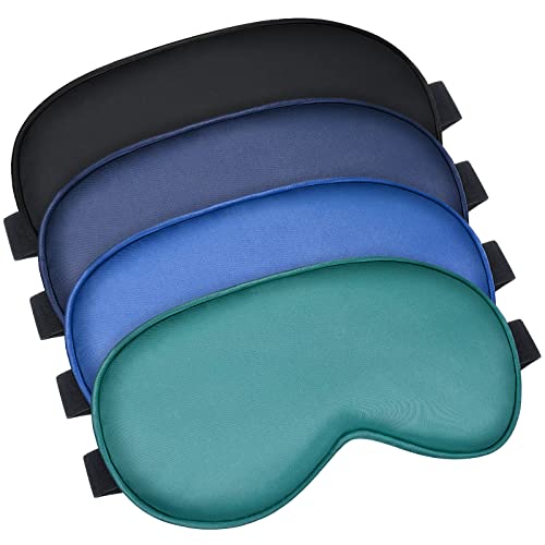 BBTO 4 Pack Silk Sleep Eye Mask, Royal Blue, Dark Green, Navy Blue, Black - color: Royal Blue, Dark Green, Navy Blue, Black