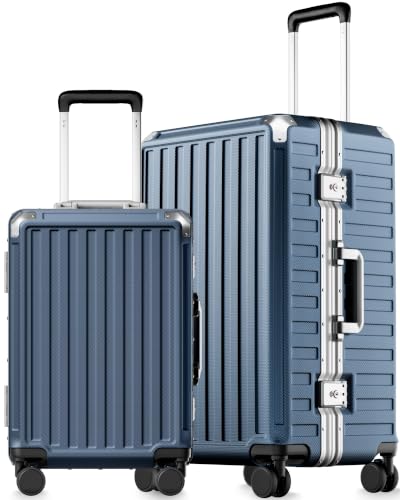 LUGGEX 2-Piece Zipperless Luggage Set, 20/24 Inch, Ocean Blue - color: Ocean Blue, size: 2 Piece Set (20/24)