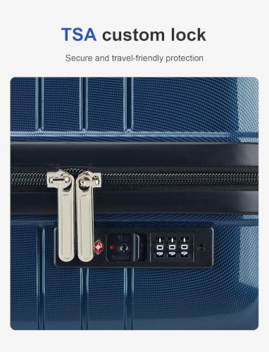 5-Piece PP Hardside Luggage Set for Family Travel, 20/24/28 Inch Spinner Wheels, Blue - color: M - Blue
