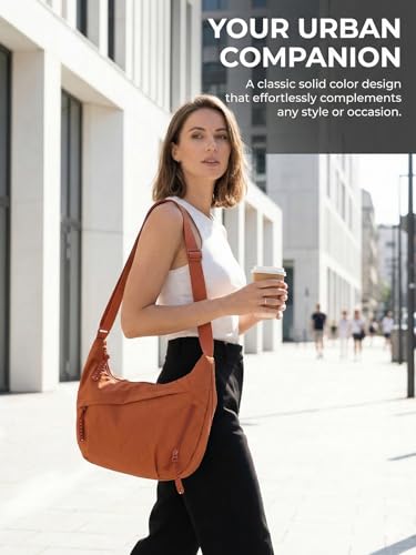 TeeYee Slouchy Crossbody Bag Leisure Hobo Crescent Bag for Women and Men - color: 324orange
