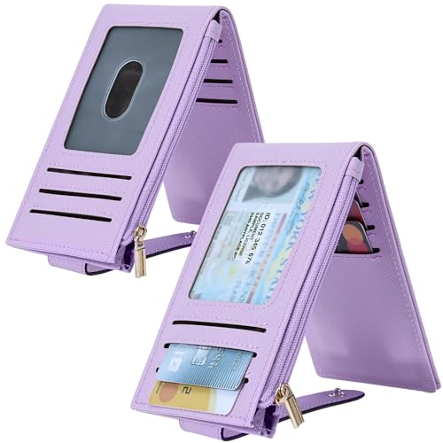 Chelmon Women's RFID Slim Card Holder Wallet - color: Light Purple