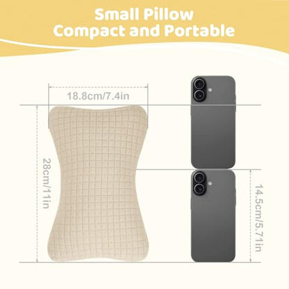 vocheer Small Pillow with Removable Cover, 11"x 7" Tiny Travel Pillow 1 PC - color: Dark Beige-1pc