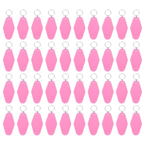 uxcell Hotel Keychains Blank Plastic - color: Pink
