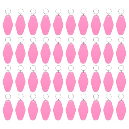 uxcell Hotel Keychains Blank Plastic - color: Pink
