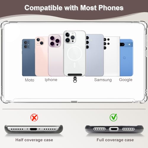 YFWE Clip and Go Strap for Phone With Wallet Crossbody (Detachable RFID Wallet)- Adjustable Phone Lanyard Crossbody with 360° Rotatable Tether Tabs for All Phones (Cream) - color: 2-cream