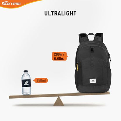 SKYSPER Small Packable Hiking Backpack 20L Anti-theift Travel Daypack - color: Black