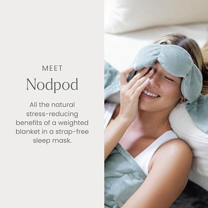 nodpod Patented Gentle Pressure Sleep Mask, Weighted Eye Mask - color: Sage Cotton
