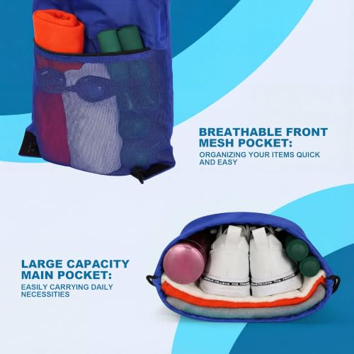 TILYMOL Drawstring Backpack for Sports - Small Gym Bag for Men & Women - color: 1 Pack-blue