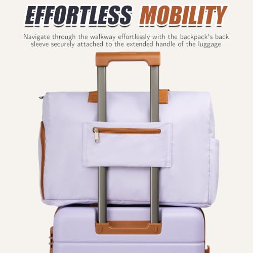 Cosbarn Luggage Sets 5 Piece, Hardshell Suitcase with Spinner Wheels - color: Purple