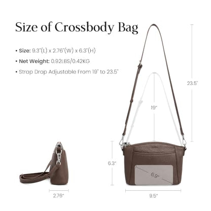 befen Genuine Leather Anti-Theft Small Crossbody Bags for Women Travel - color: Coffee