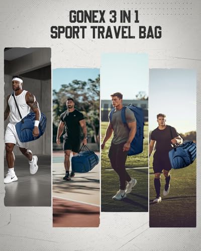 Gonex 90L Large Duffel Bag, Convertible Travel Sports Duffle - color: Dark Blue, size: 90L
