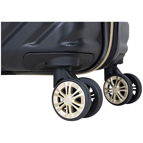 Kenneth Cole REACTION Madison Square Lightweight Hardside Chevron Expandable Spinner Luggage, Black, 2-Piece (20" Carry On + Backpack) - color: Black, size: 2-Piece (20" Carry On + Backpack)