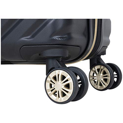 Kenneth Cole REACTION Madison Square Lightweight Hardside Chevron Expandable Spinner Luggage, Black, 2-Piece (20" Carry On + Backpack) - color: Black, size: 2-Piece (20" Carry On + Backpack)