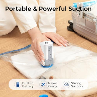 ETENWOLF 12 Combo Vacuum Storage Bags for Travel with Wireless Pump - size: 12 Combo Size-E