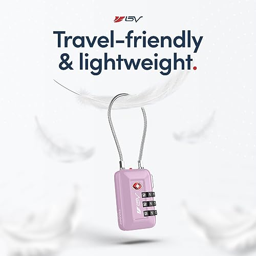 BV Luggage Locks TSA Accepted, Travel Sentry Approved 3-Digit Combination Suitcase Locks with Open Alert & Flexible Cable for Travel, Backpacks, Lockers, Cases, Purple, 4 Pack - color: Purple 4-Pack