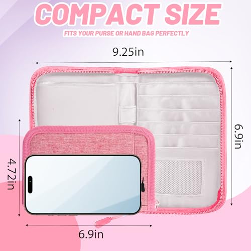Passport Holder for Travel, RFID Blocking Wallet for Couples Men and Family - color: Pink