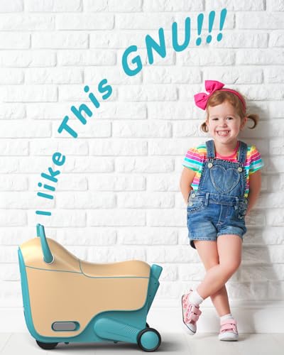 Gyroor GNU Kids Ride On Airplane Suitcase, 14L Storage, Ages 3-6, 3 Speeds - color: Turquoise