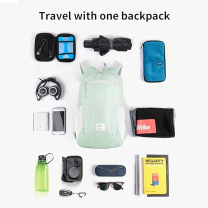 Naturehike 18L Lightweight Hiking Daypack, Waterproof Camping Packable Backpack Ultralight for Travel, Airplane, Adults - color: Mint Green, size: 18L