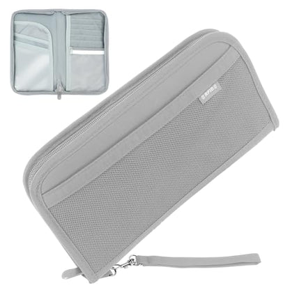Fosmon Family Passport Holder, RFID Block Travel Document Organizer, Gray - color: Gray