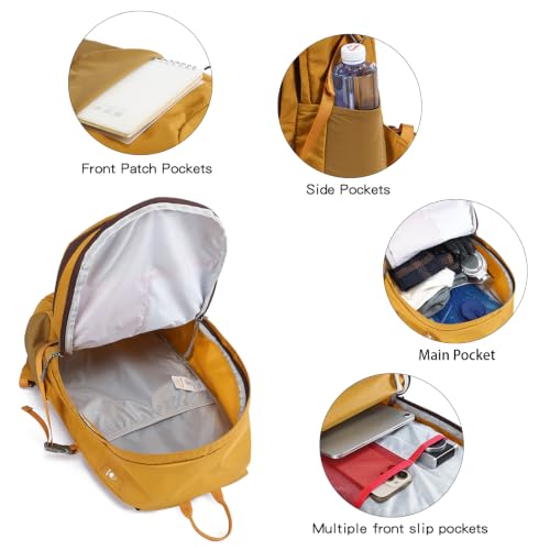 30L Lightweight Hiking Backpack, Travel Daypack with Pole Holder, Yellow - color: 30l-yellow